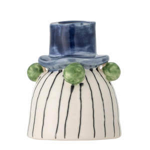 Bloomingville Tacana Candle Holder Blue Stoneware